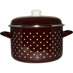 Velká sada smaltovaných hrnců 9 ks - hnědý puntík